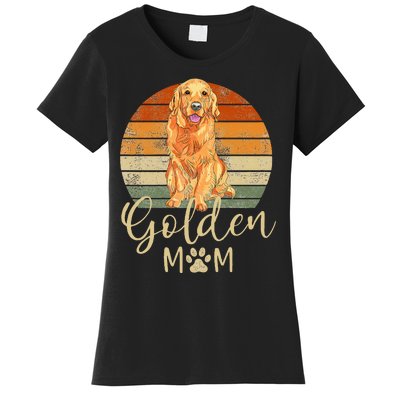 Golden Mom Retro Sunset Golden Retriever Lover Women's T-Shirt