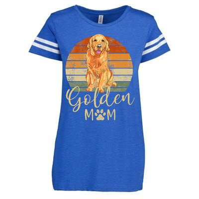 Golden Mom Retro Sunset Golden Retriever Lover Enza Ladies Jersey Football T-Shirt