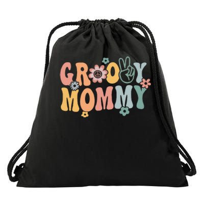 Groovy Mommy Retro Mom Matching Family 1st Birthday Drawstring Bag