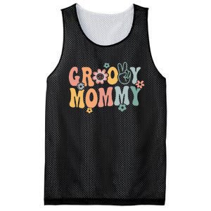 Groovy Mommy Retro Mom Matching Family 1st Birthday Mesh Reversible Basketball Jersey Tank