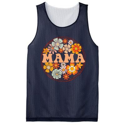 Groovy Mama Retro Flowers Women MotherS Day Wildflower Mom Mesh Reversible Basketball Jersey Tank