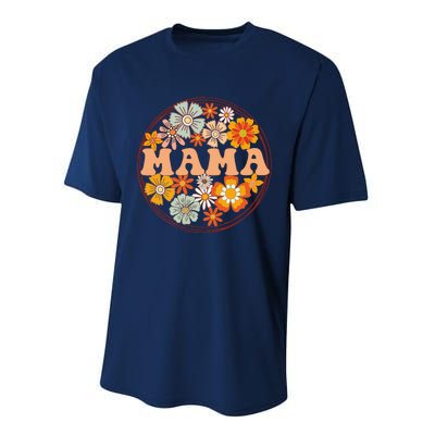 Groovy Mama Retro Flowers Women MotherS Day Wildflower Mom Performance Sprint T-Shirt