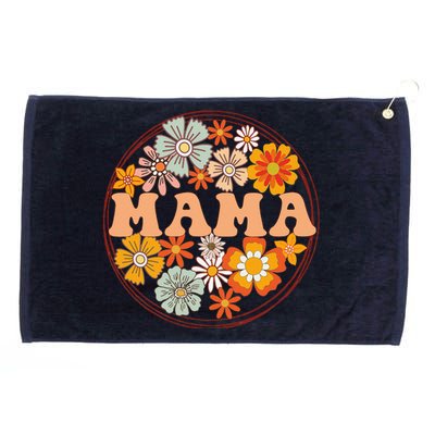 Groovy Mama Retro Flowers Women MotherS Day Wildflower Mom Grommeted Golf Towel