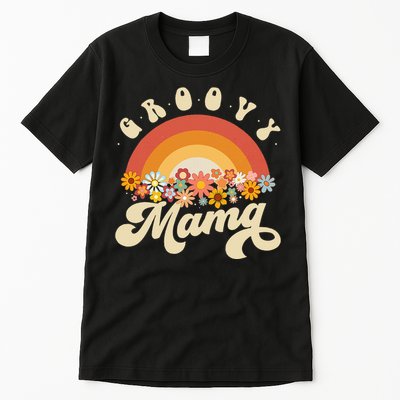 Groovy Mama Retro Rainbow Flowers Tall T-Shirt