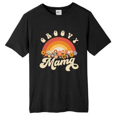 Groovy Mama Retro Rainbow Flowers Tall Fusion ChromaSoft Performance T-Shirt