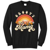 Groovy Mama Retro Rainbow Flowers Tall Sweatshirt