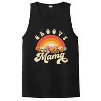 Groovy Mama Retro Rainbow Flowers PosiCharge Competitor Tank