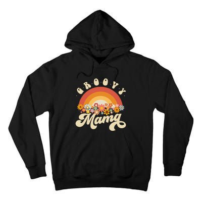 Groovy Mama Retro Rainbow Flowers Tall Hoodie