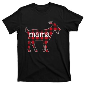 Goat Mama Red Plaid Merry Goatmas Christmas Mom Goat Lovers T-Shirt