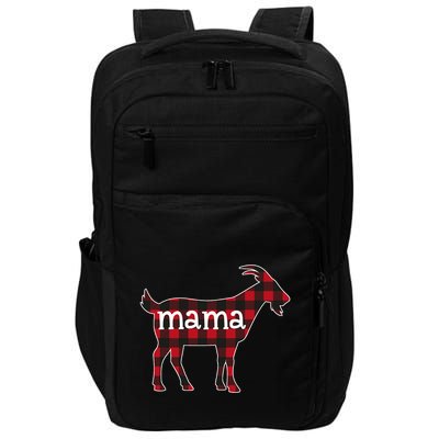 Goat Mama Red Plaid Merry Goatmas Christmas Mom Goat Lovers Impact Tech Backpack
