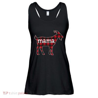 Goat Mama Red Plaid Merry Goatmas Christmas Mom Goat Lovers Ladies Essential Flowy Tank
