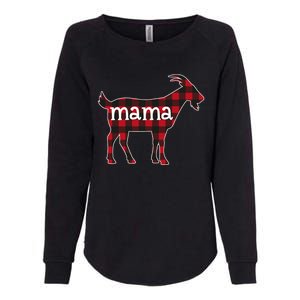 Goat Mama Red Plaid Merry Goatmas Christmas Mom Goat Lovers Womens California Wash Sweatshirt