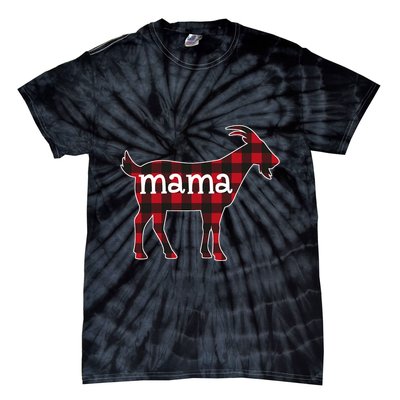 Goat Mama Red Plaid Merry Goatmas Christmas Mom Goat Lovers Tie-Dye T-Shirt