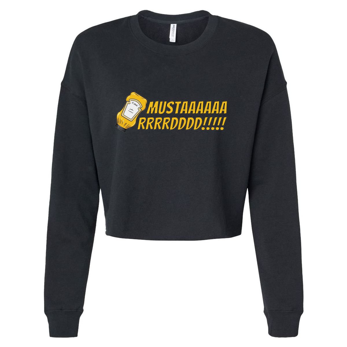 Gnx Mustard Reference Album Cropped Pullover Crew