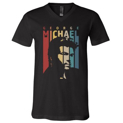 George Michael Retro Vintage V-Neck T-Shirt