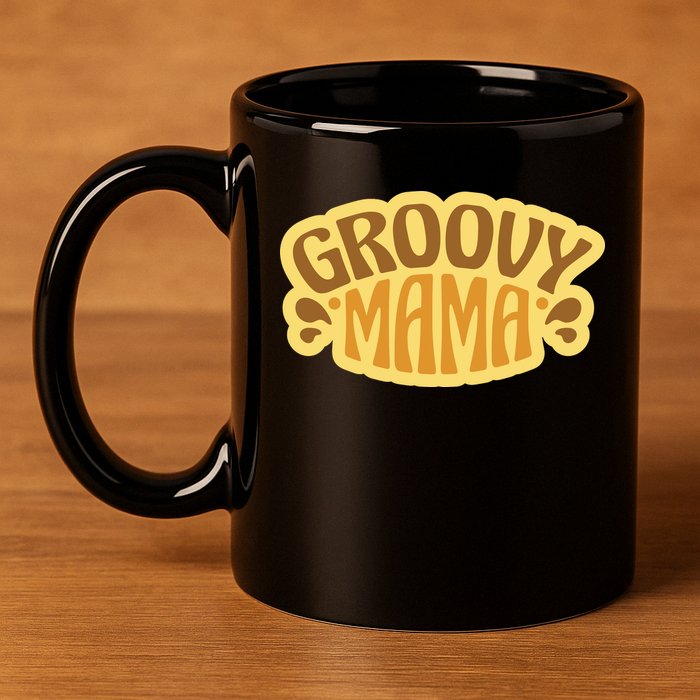 Groovy Mama Retro 11oz C Handle Ceramic Mug
