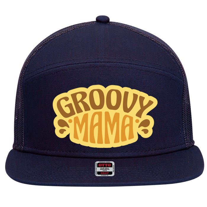 Groovy Mama Retro 7 Panel Mesh Trucker Snapback Hat