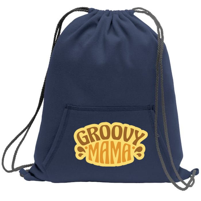 Groovy Mama Retro Sweatshirt Cinch Pack Bag