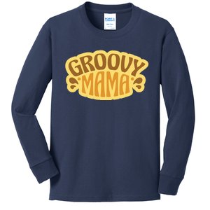 Groovy Mama Retro Kids Long Sleeve Shirt