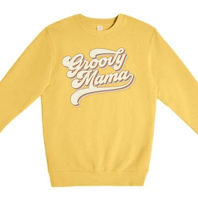 Groovy Mama Retro Cute Gift Premium Crewneck Sweatshirt