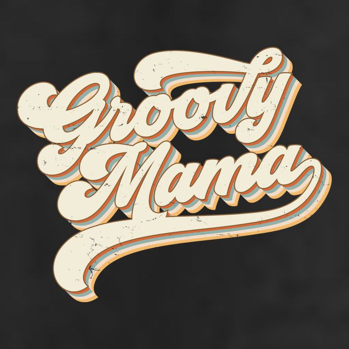 Groovy Mama Retro Cute Gift 7 Panel Mesh Trucker Snapback Hat