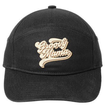 Groovy Mama Retro Cute Gift 7-Panel Snapback Hat