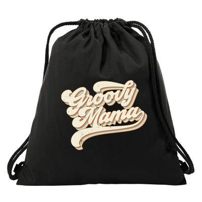 Groovy Mama Retro Cute Gift Drawstring Bag