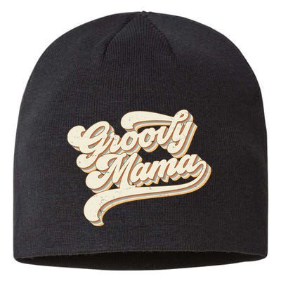 Groovy Mama Retro Cute Gift Sustainable Beanie