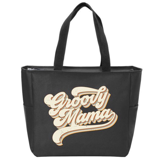 Groovy Mama Retro Cute Gift Zip Tote Bag