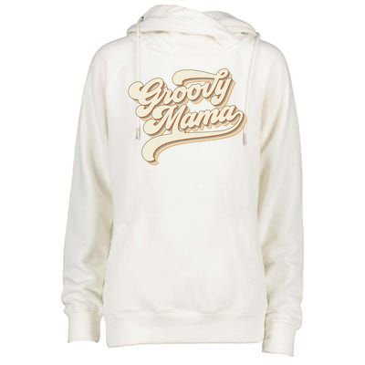 Groovy Mama Retro Cute Gift Womens Funnel Neck Pullover Hood