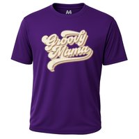 Groovy Mama Retro Cute Gift Cooling Performance Crew T-Shirt