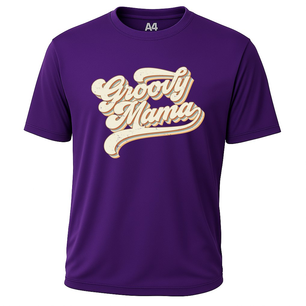 Groovy Mama Retro Cute Gift Cooling Performance Crew T-Shirt