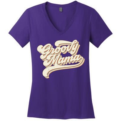 Groovy Mama Retro Cute Gift Women's V-Neck T-Shirt