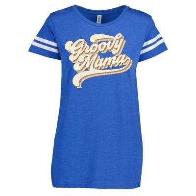 Groovy Mama Retro Cute Gift Enza Ladies Jersey Football T-Shirt