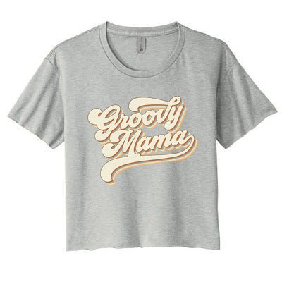 Groovy Mama Retro Cute Gift Women's Crop Top Tee