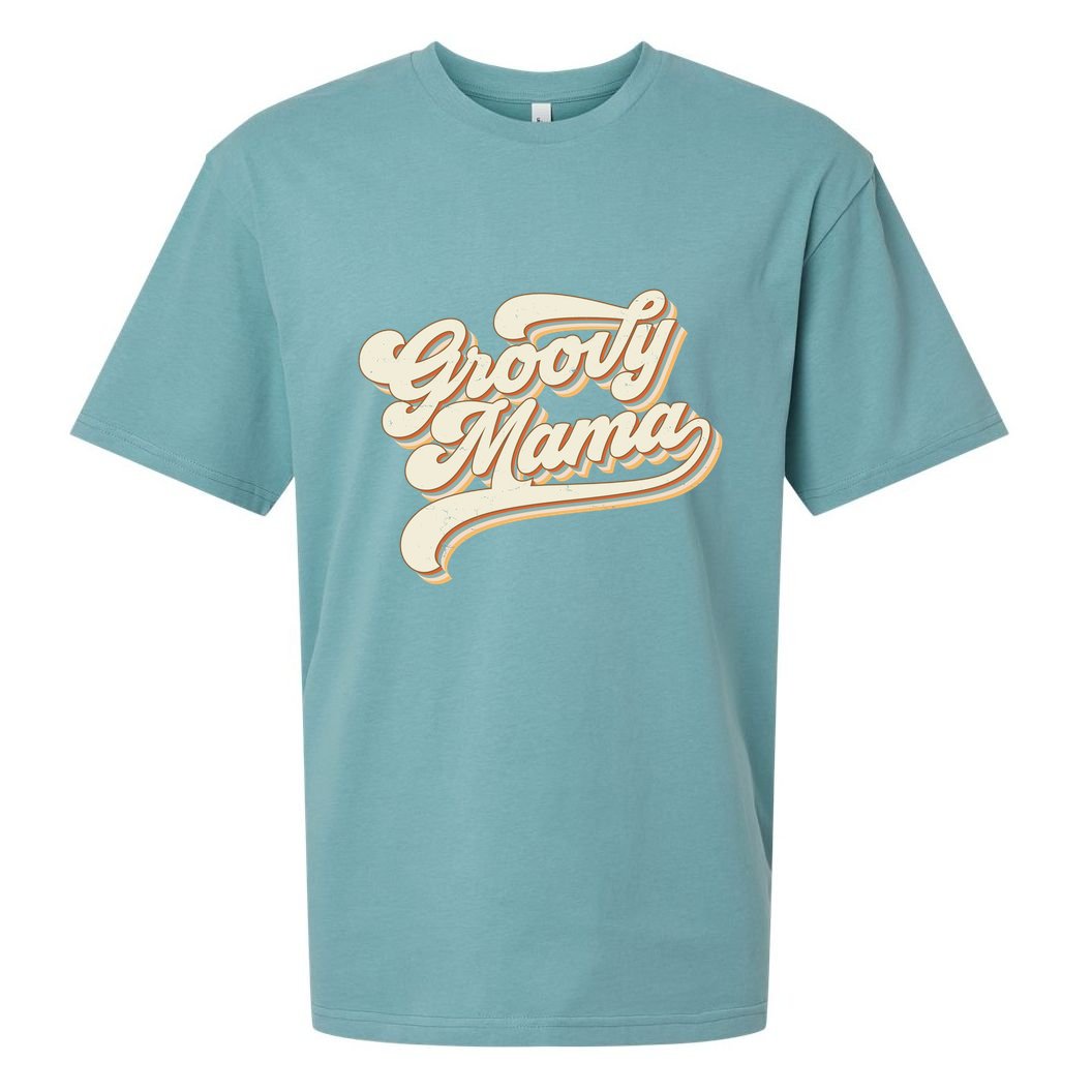 Groovy Mama Retro Cute Gift Sueded Cloud Jersey T-Shirt