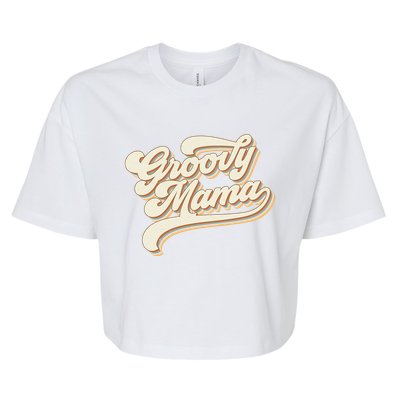 Groovy Mama Retro Cute Gift Bella+Canvas Jersey Crop Tee