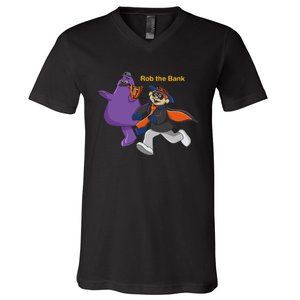 G.R.I.M.A.C.E Monster Rob The Bank V-Neck T-Shirt