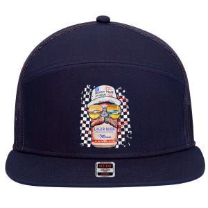 Graphic Motorsport Retro 90s Racing Retro Drinking Beer 7 Panel Mesh Trucker Snapback Hat