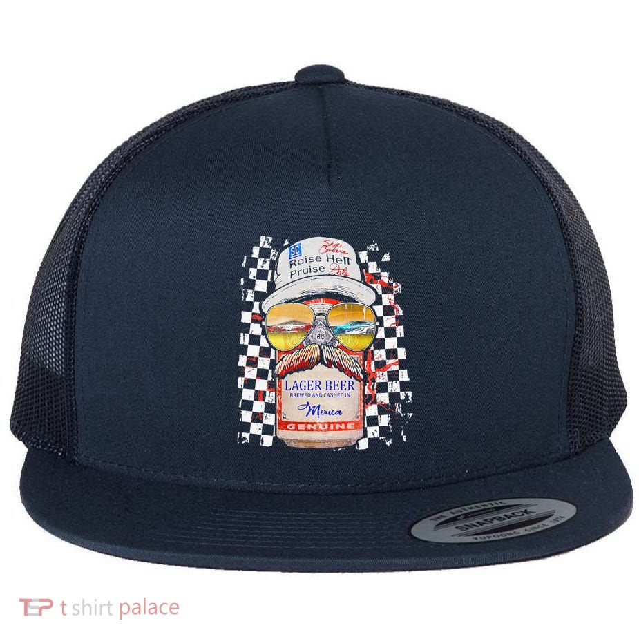 Graphic Motorsport Retro 90s Racing Retro Drinking Beer Flat Bill Trucker Hat