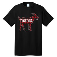 Goat Mama Red Plaid Merry Goatmas Christmas Mom Goat Lovers Long Sleeve Tall T-Shirt