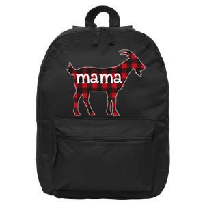 Goat Mama Red Plaid Merry Goatmas Christmas Mom Goat Lovers Long Sleeve 16 in Basic Backpack