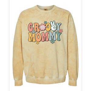 Groovy Mommy Retro Mom Matching Family Colorblast Crewneck Sweatshirt