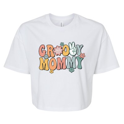 Groovy Mommy Retro Mom Matching Family Bella+Canvas Jersey Crop Tee