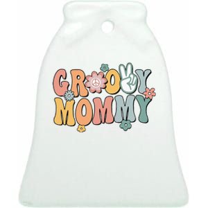 Groovy Mommy Retro Mom Matching Family Ceramic Bell Ornament