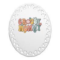 Groovy Mommy Retro Mom Matching Family Ceramic Oval Ornament