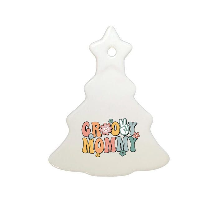 Groovy Mommy Retro Mom Matching Family Ceramic Tree Ornament