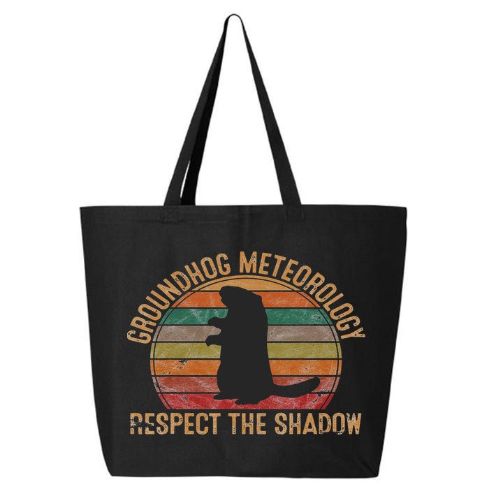 Groundhog Meteorology Respect the Shadow Gift Groundhog Day 25L Jumbo Tote