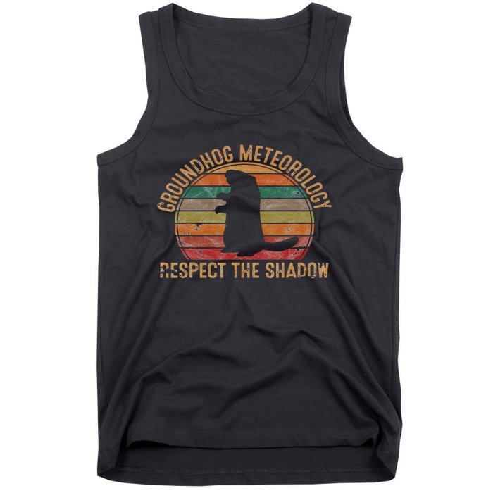 Groundhog Meteorology Respect the Shadow Gift Groundhog Day Tank Top