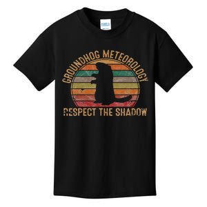 Groundhog Meteorology Respect the Shadow Gift Groundhog Day Kids T-Shirt